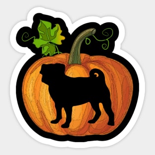 Pug in pumpkin Sticker